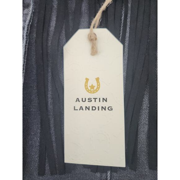 Austin Landing Jean Crop Vest Women's XS Gray Suede Fringe Studded Embroidered - Picture 7 of 8